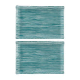 Glass Dinnerware 8.5" x 5.75" Rectangular Blue Glass Plate (Set of 2)